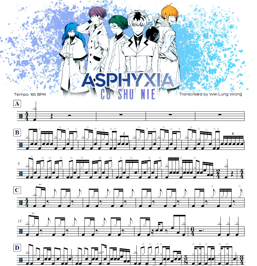 Co Shu Nie - Asphyxia Drum Sheet thm.png