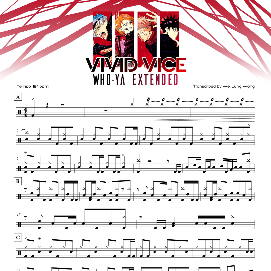 Who Ya Extended - Vivid Vice Drum Sheet thm.png