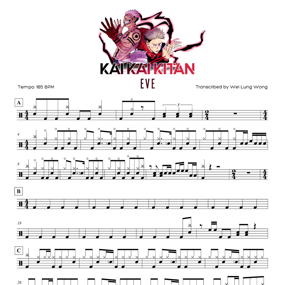 Eve - Kai Kai Kitan Drum sheet thm.png